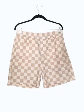 Organic Cotton Checkered Lounge Shorts Minimalist  Elastic Waist Premium Feel
